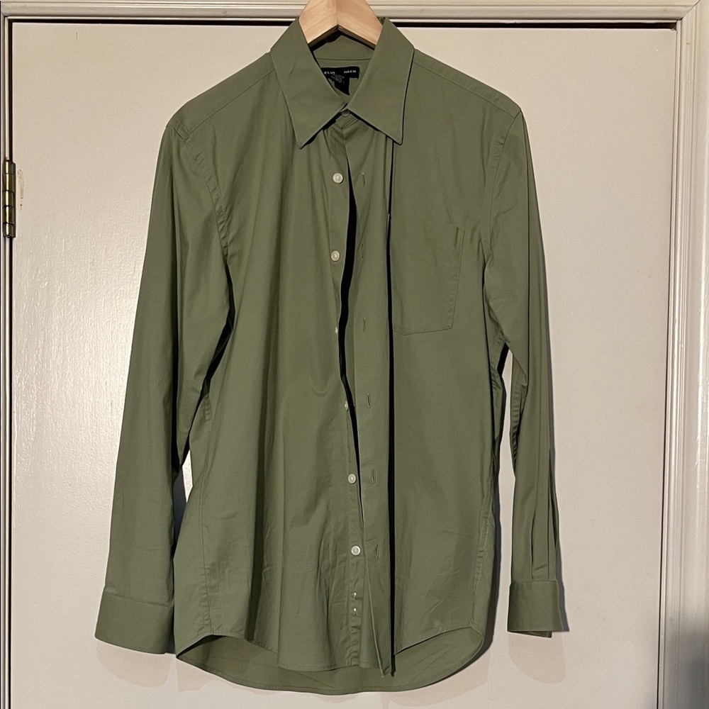 Club Monaco Olive Green Men's Dress Shirt